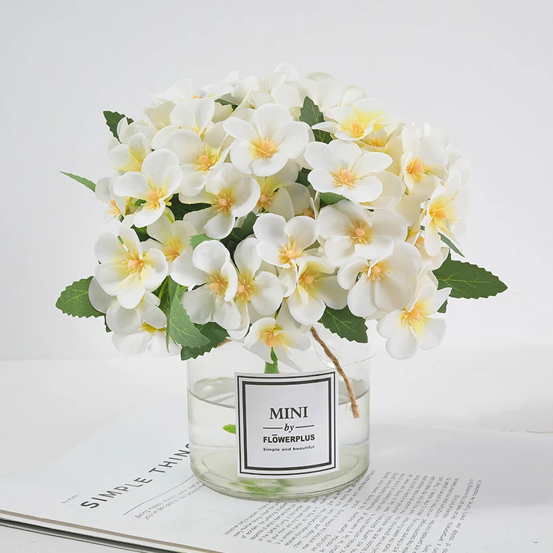 

1Pcs white artificial hydrangea orchid silk wedding flowers Bride's bouquet New year Home decor Flowers for decoration