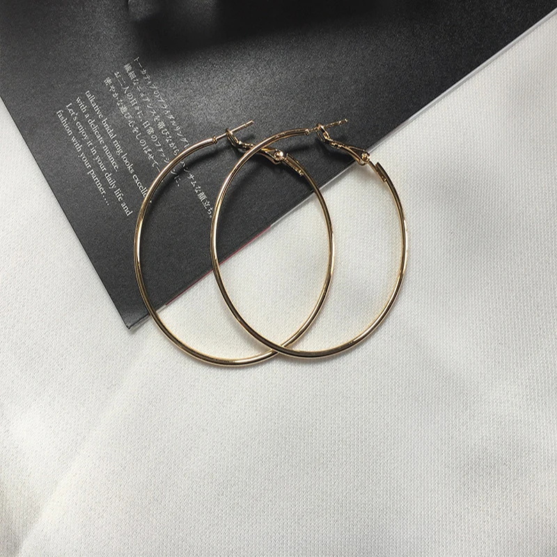 Серьги-кольца для женщин/девочек большие гладкие круглые Висячие очаровательные