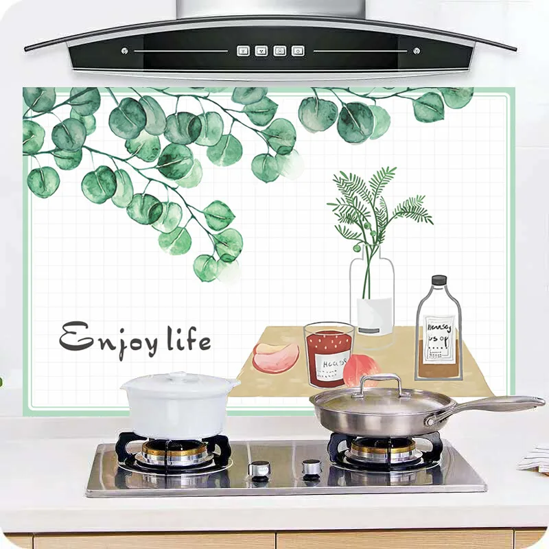 self adhesive anti oil sticker kitchen stove high temperature and waterproof decorative wallpaper free global shipping