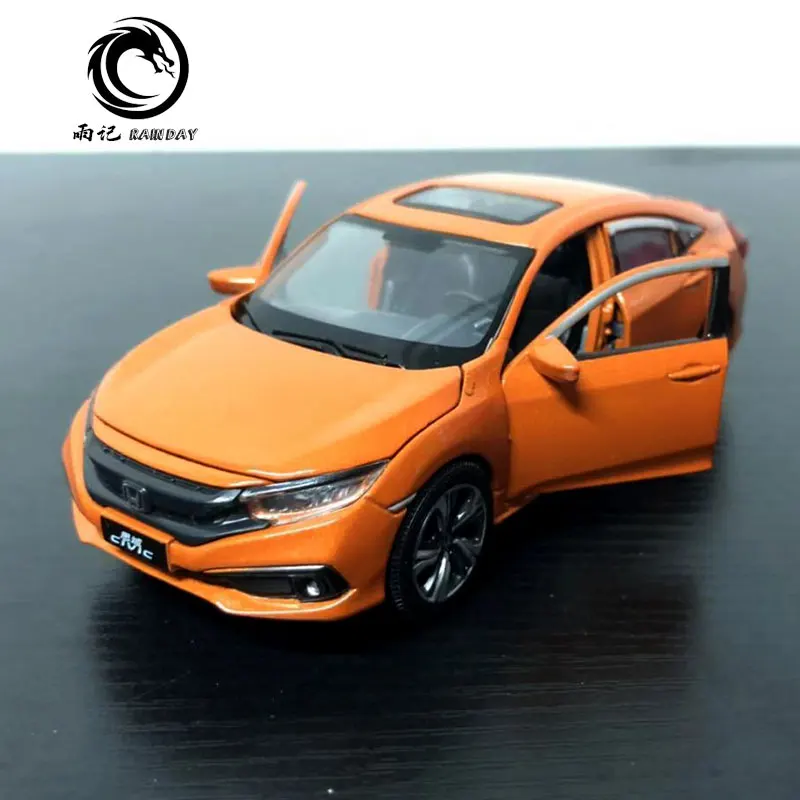 JK 1/32 масштабная модель автомобиля игрушки Япония Honda Civic звук и свет литья под давлением Металл тянет назад модель автомобиля игрушка для подарка, дети, коллекция