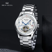 seagull mechanical watch mens multi function hollow flywheel automatic mechanical watch calendar steel band watch m160s