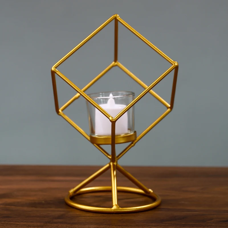 

Candlestick подсвечник home Decoration Accessories Ornaments Household Nordic Style Light Luxury Romantic Iron Glass Candle Cup