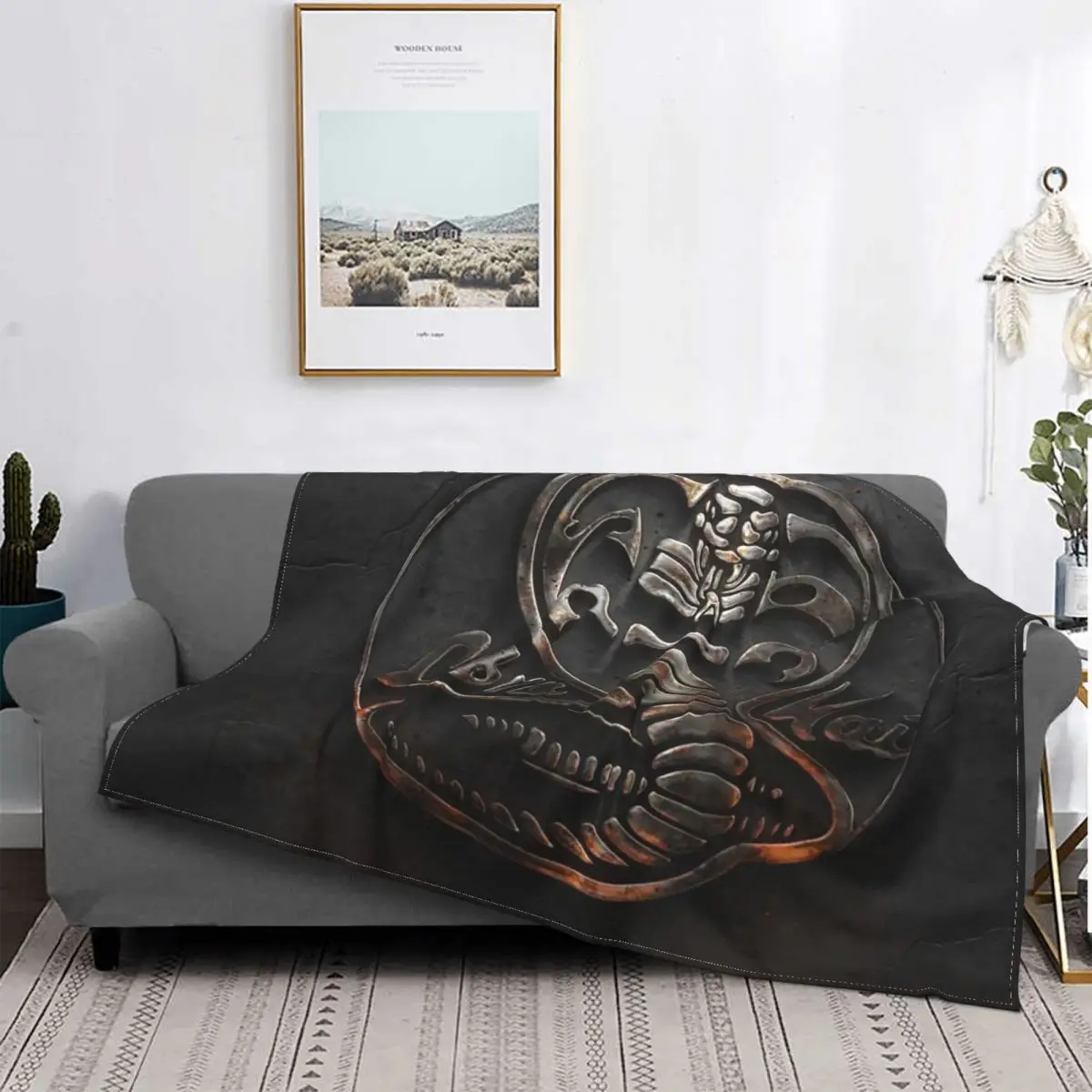

Cobra Kai Blanket Coral Fleece Plush Decoration Classic Logo Never Dies Warm Throw Blankets for Bedding Office Bedspreads