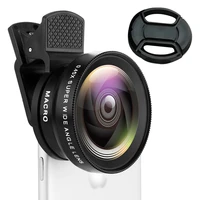 2 functions mobile phone lens 0 45x wide angle len macro hd camera lens universal for iphone android phone