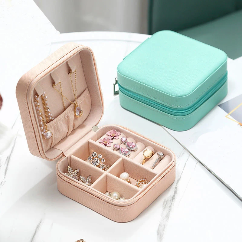 

2021 Jewelry Organizer Display Travel Jewelry Case Boxes Portable Jewelry Box Leather Storage Joyeros Organizador De Joyas