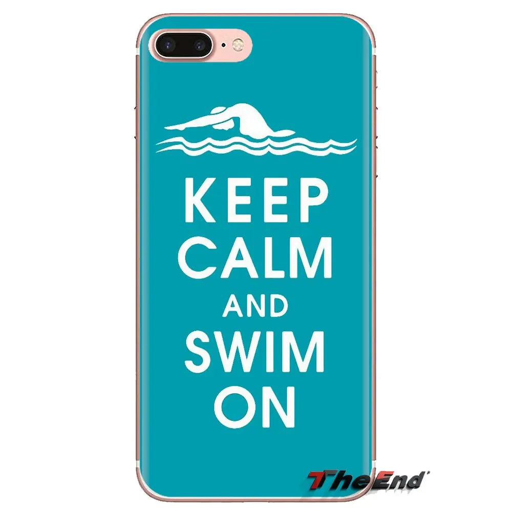 Transparent Soft Shell Cover Keep Calm And Swim On For LG Spirit Motorola Moto X4 E4 E5 G5 G5S G6 Z Z2 Z3 G2 G3 C Play Plus Mini |