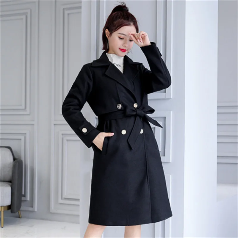 Классическая верхняя одежда размера плюс Модное теплое Женское зимнее шерстяное