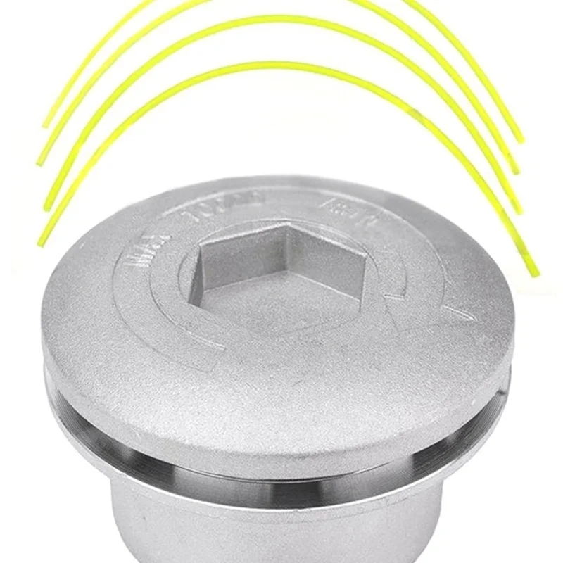 

Universal Aluminum Grass Trimmer Head With 4 Lines Brush Cutter Head Thread Nylon Grass Cutting Line Head for Lawn Mower Silver