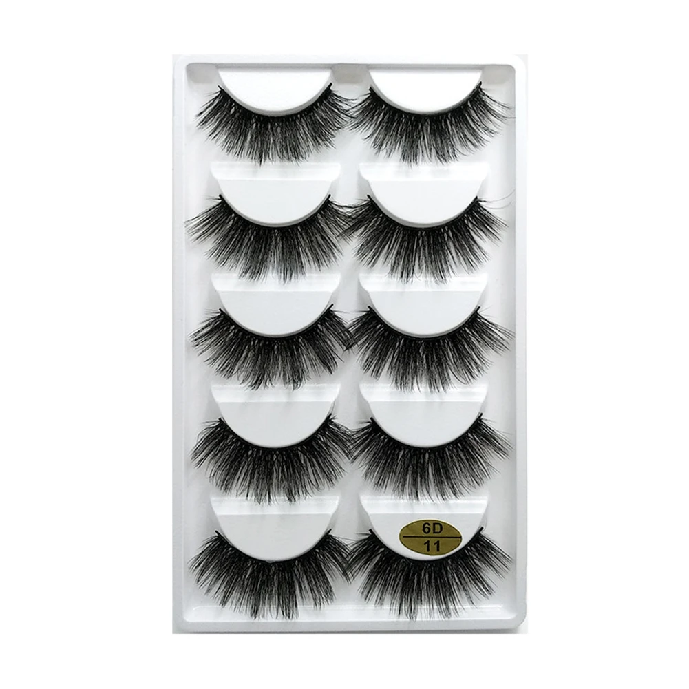 5 пар ручной работы натуральные длинные ресницы для наращивания 6D синтетические