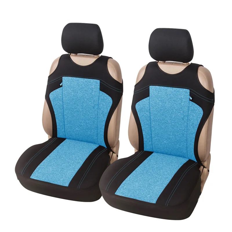 blue car seat cover Футболка, чехол для автокресла, универсальный, подходит для большинства транспортных средств, катионный материал, чехлы для передних сидений, 3 цвета на выбор, Декор, защита для автомобильных сидений - Название цвета: blue car seat cover
