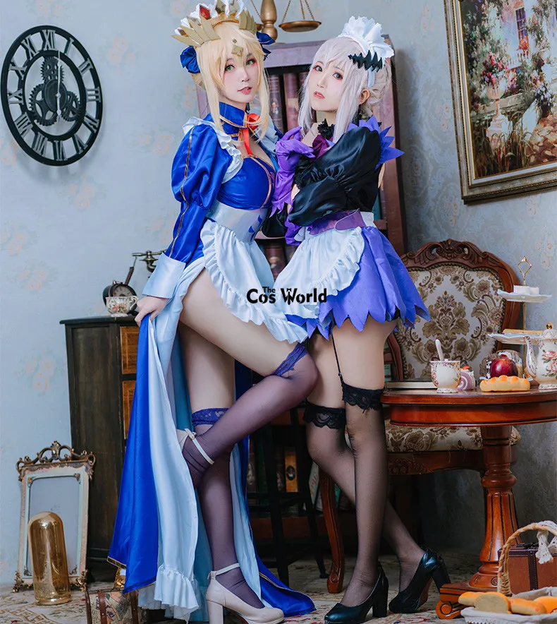 FGO Fate Grand Order Arturia Pendragon Lancer горничная платье униформа наряд Аниме косплей костюмы |