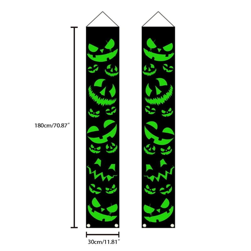 

T5EC 2 PCS Luminous Halloween Flags Accessories Novelty Decorative Supplies Creative Supplies Kids Relieve Boredom