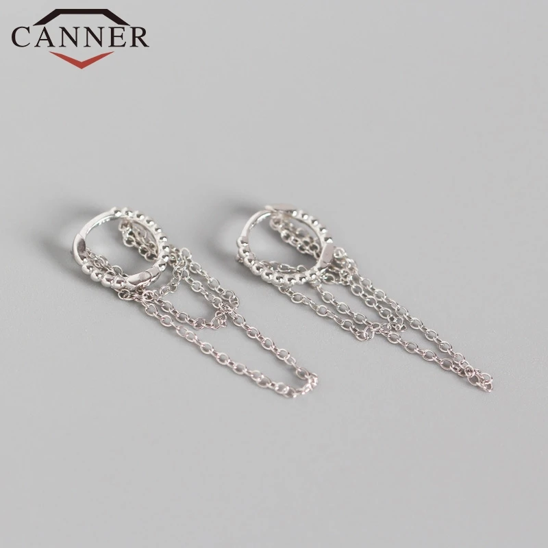 Женские многослойные серьги кольца из стерлингового серебра 925 пробы с