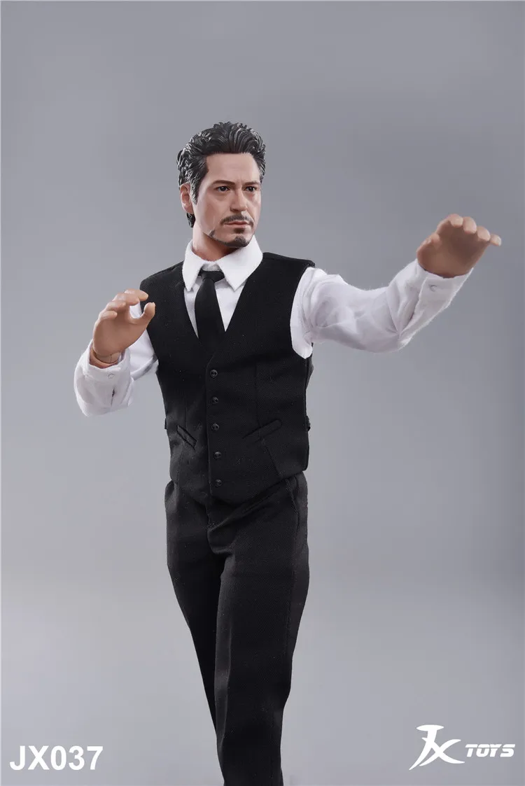 JXTOYS-037, 1/6, мужской аксессуар для фигуры, жилет, костюм Железного человека, голова Тони, комплект одежды для джентльмена, модель для 12 дюймов, фигурка