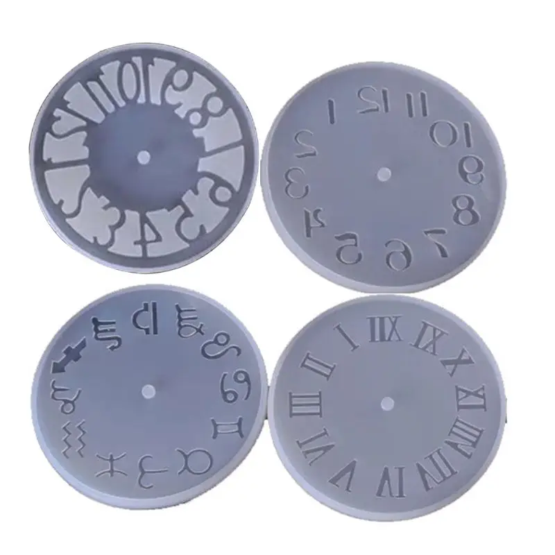 

4PCS DIY Clock Resin Molds, Arabic Roman Numerals Constellation Silicon Mold for Jewelry Making Tools DIY Craft Making