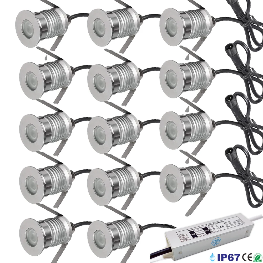 

1W LED Underground Lamp Waterproof IP67 Deck Buried Light Yard Garden Stair Pathway Landscape Lighting 12V Spotlight with Driver