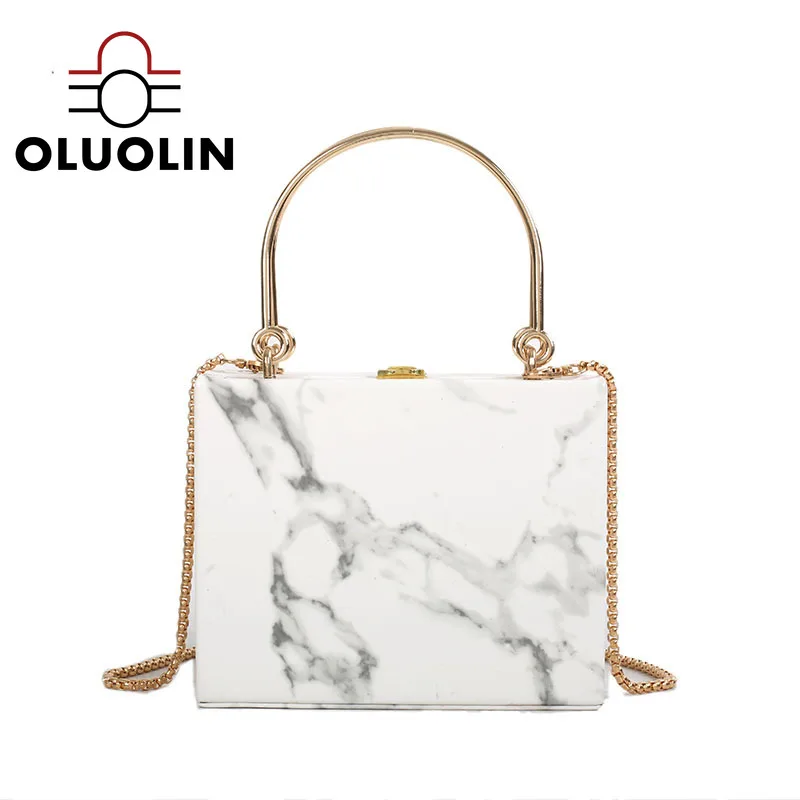 Мраморная сумка мини женская на цепочке Сумка с клапаном и замком ручная Женская