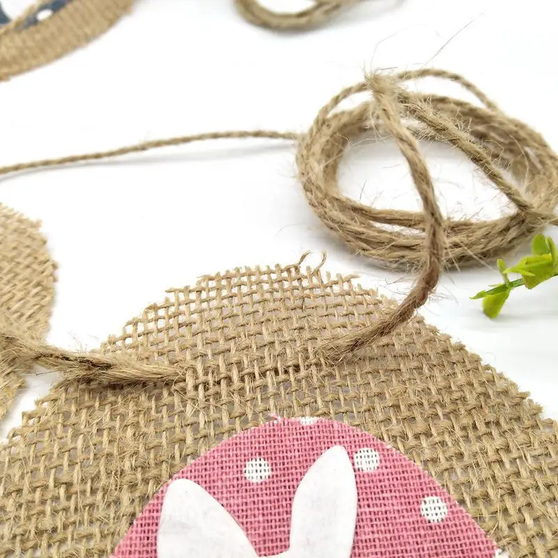 Новый Кролик Linene пасхальные баннеры мешковины и Банни печати бандаж флаги для