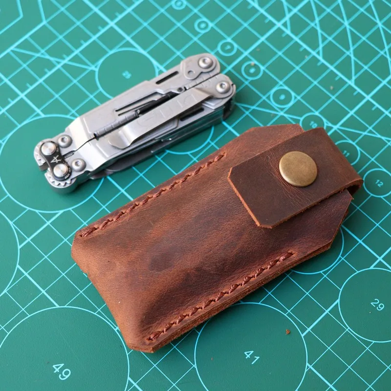 Набор складных ножей кожаный футляр из воловьей кожи чехол первый слой