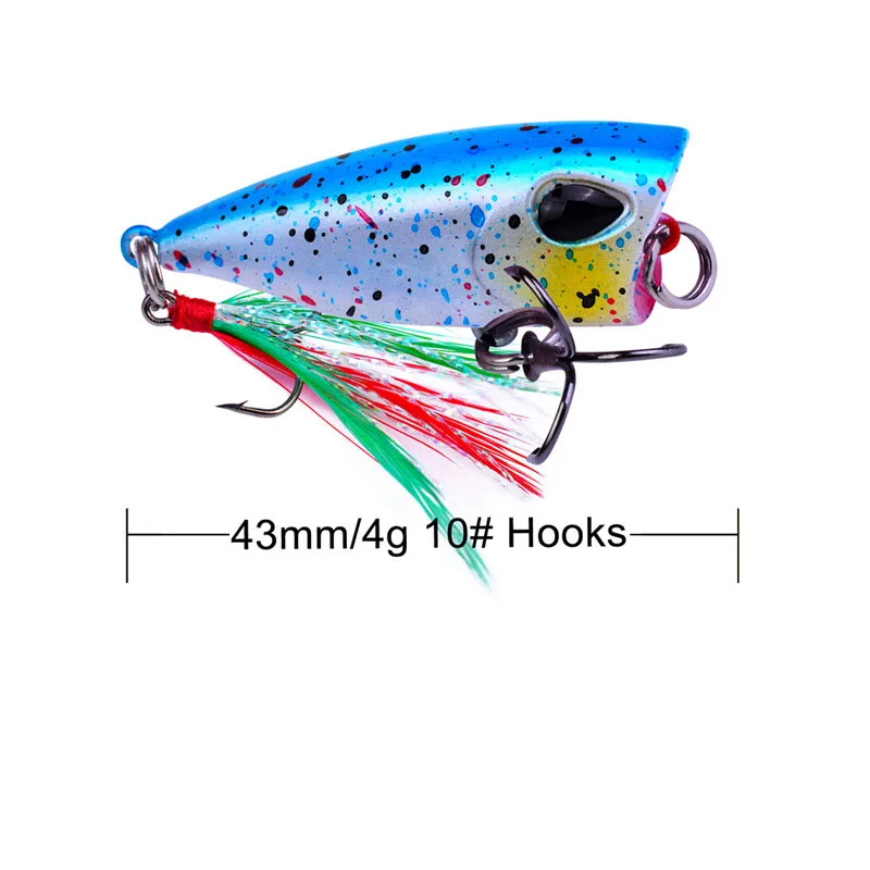 

43mm/4g Artificial Popper High Quality Fishing Lure Hard Bait Anti-corrosion Bionic Professional Plastic Fishing Bait