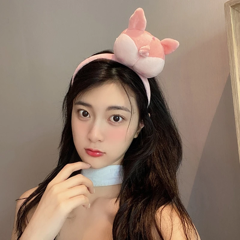 Обруч для волос с мультяшными собаками корги симпатичный держатель мытья лица