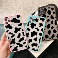 milk cow pattern black and white style phone case for iphone 7 8 plus se 2020 x xr xs max 12 13 mini 11 pro max hard cover funda