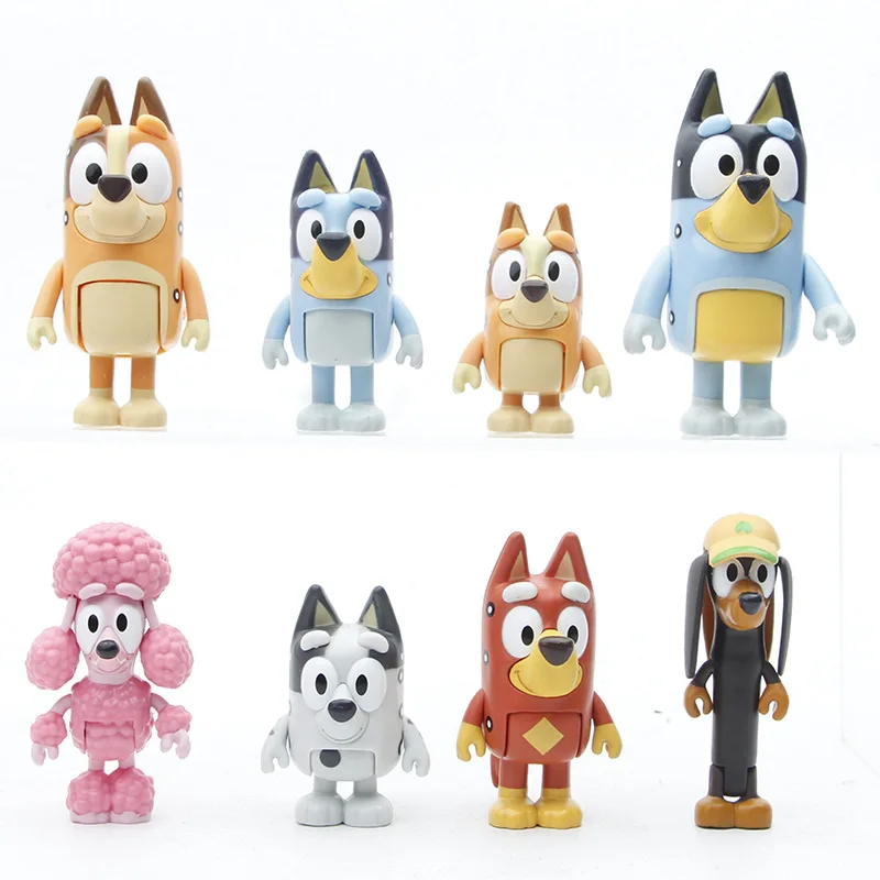 Фигурка героя мультфильма Bluey Family 8 шт./компл. фигурка из аниме игрушки модель ПВХ