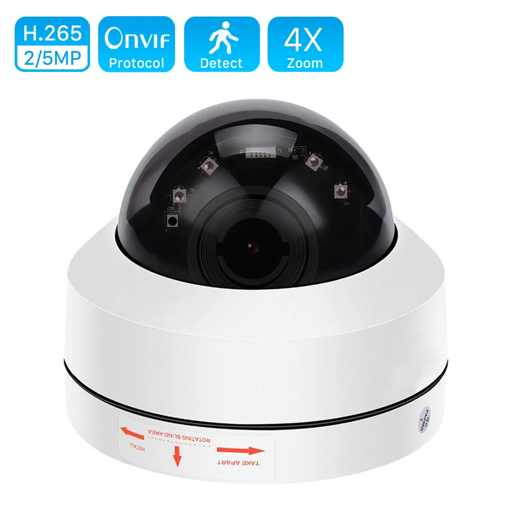 Скоростная купольная IP камера ANBIUX 1080P PTZ 5 Мп Full HD 4 кратный зум P2P ИК ночное видение