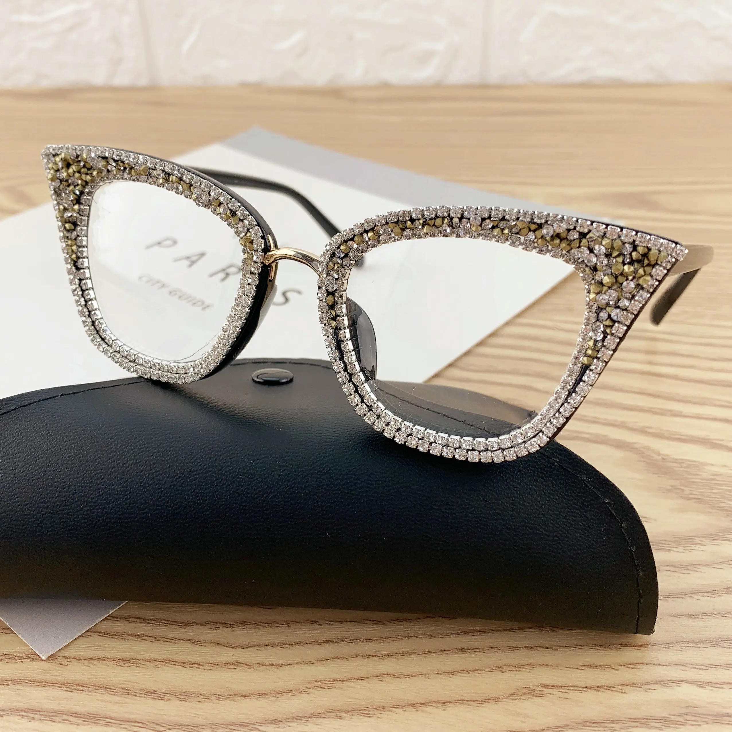 Новые модные золотые бриллиантовые очки Для женщин дизайнерские бренды люксовые