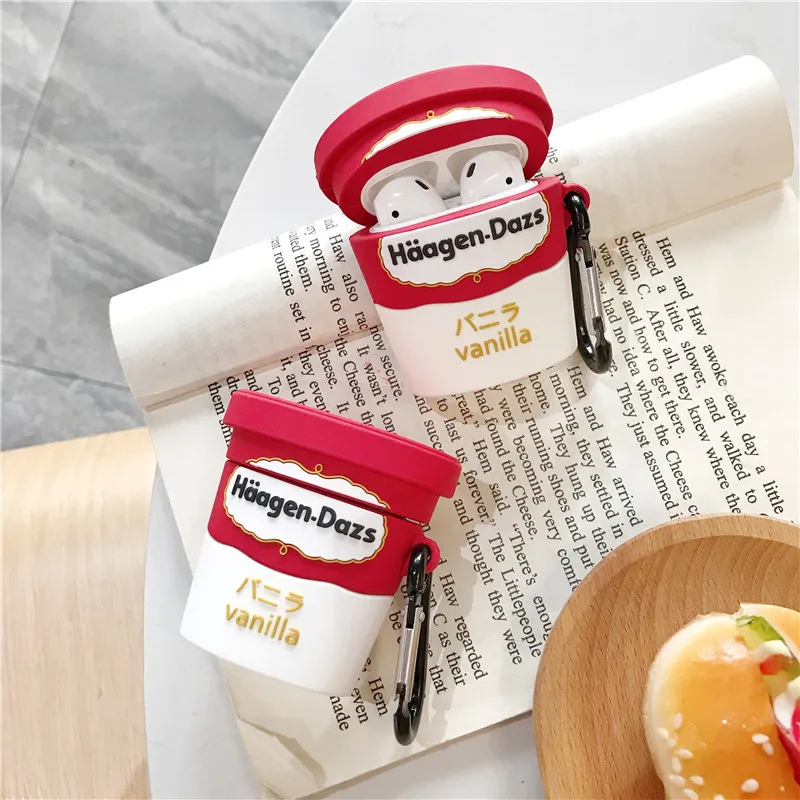 Милый Haagen Dazs мороженого коробка для чашек Беспроводной Bluetooth наушники чехол Airpods 2