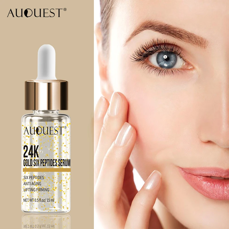 Сыворотка для лица с гиалуроновой кислотой 24 К золота увлажнение сужение пор