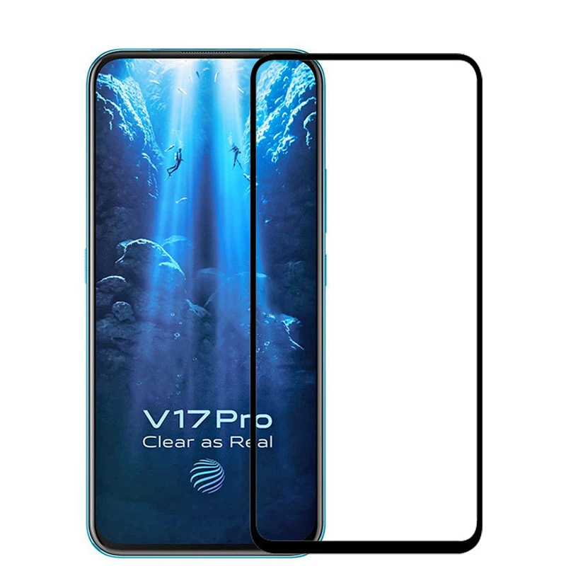 Vidrio templado de cobertura completa para Vivo V17 Pro, Protector de pantalla para Vivo V17 Pro, HD, con pegamento completo-3