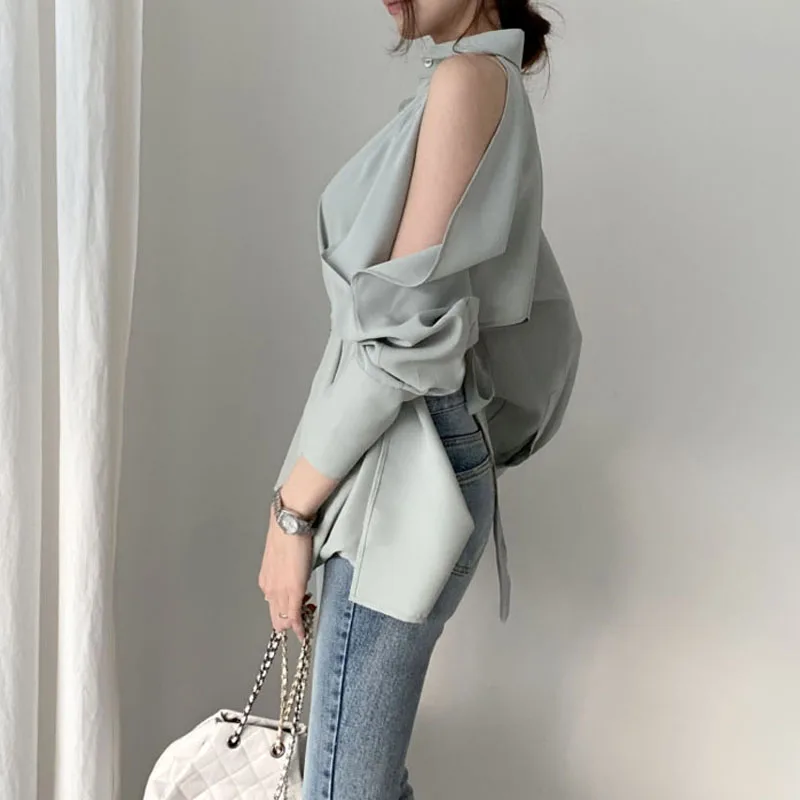 

Women Blouse Tops New Lady Hollow Out Fashion Shirts Off Shoulder Spring Summer Clothes Vogue