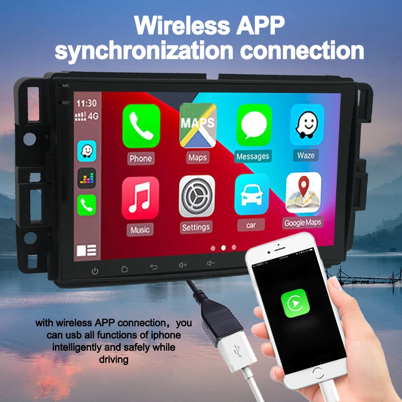 Автомобильный радиоприемник 8 дюймов 2 Din Android 10 встроенный Carplay плеер Bluetooth 4.0 GPS RDS