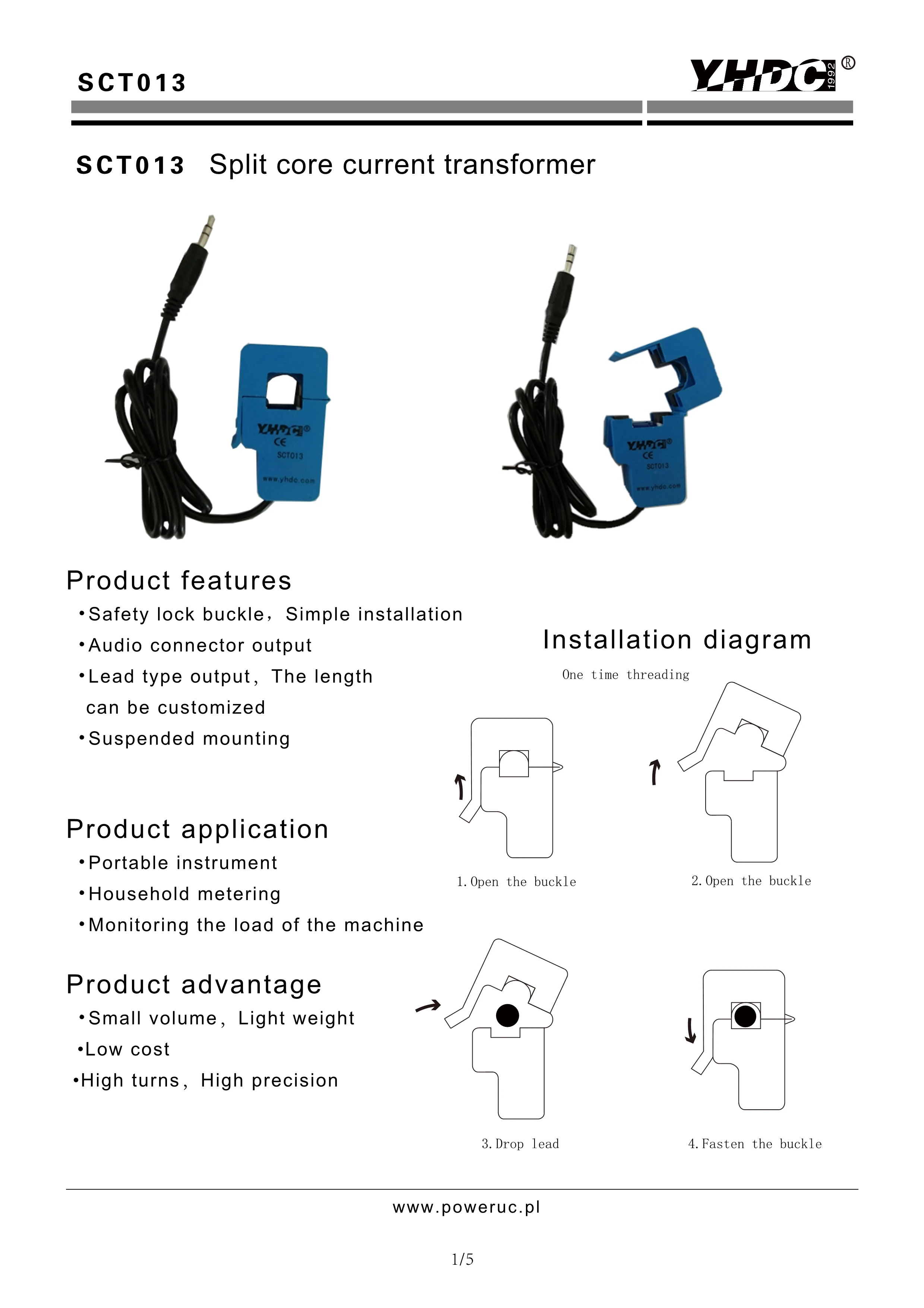 Бесплатная доставка датчик тока с разделением сердечника 0-50 А на выходе 0-1 в