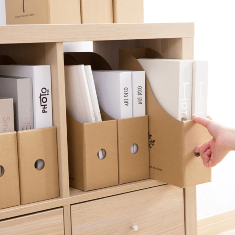 

Офисный Настольный держатель для файлов, магазинов, коробка для хранения книг и документов из крафт-бумаги с принтом листьев, Домашний Наст...