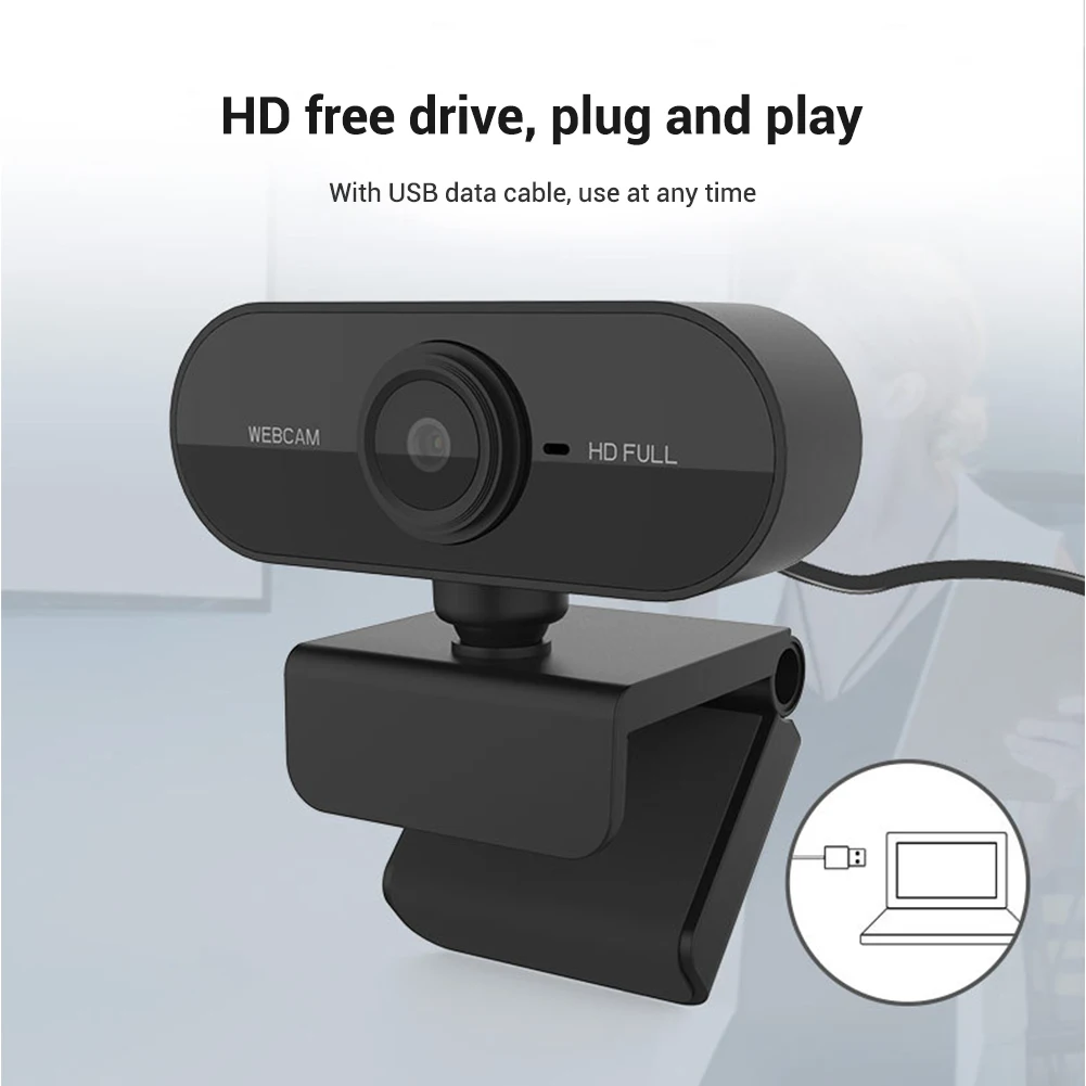 

1080P Webcam USB Computer Camera Built-in Microphone Rotatable for Laptops Desktop and Gaming PUO88
