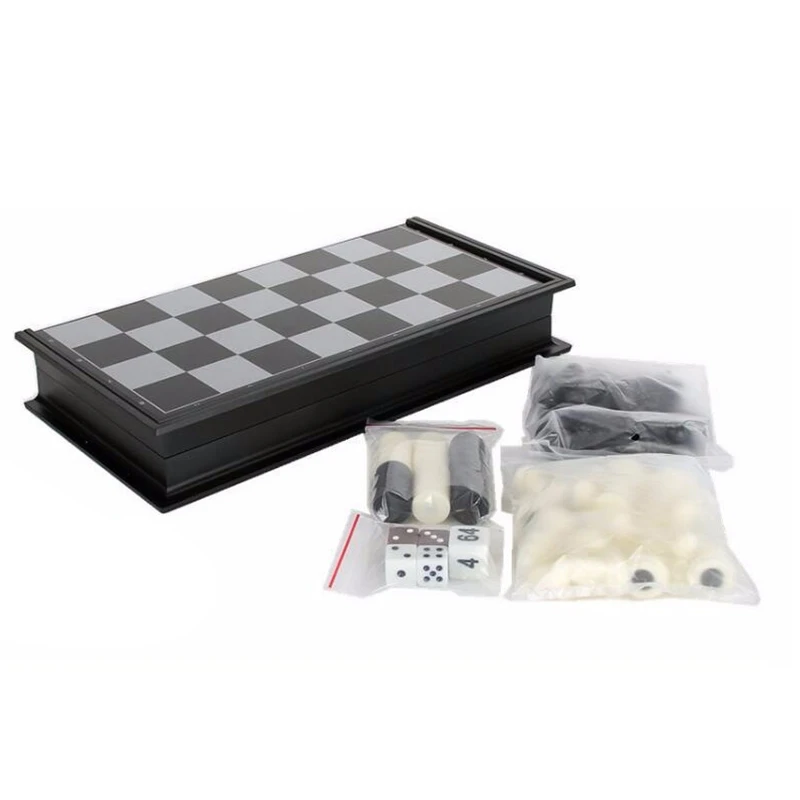 3 в 1 шахматы и шашки нарды набор для путешествий пластиковые игра netic штук