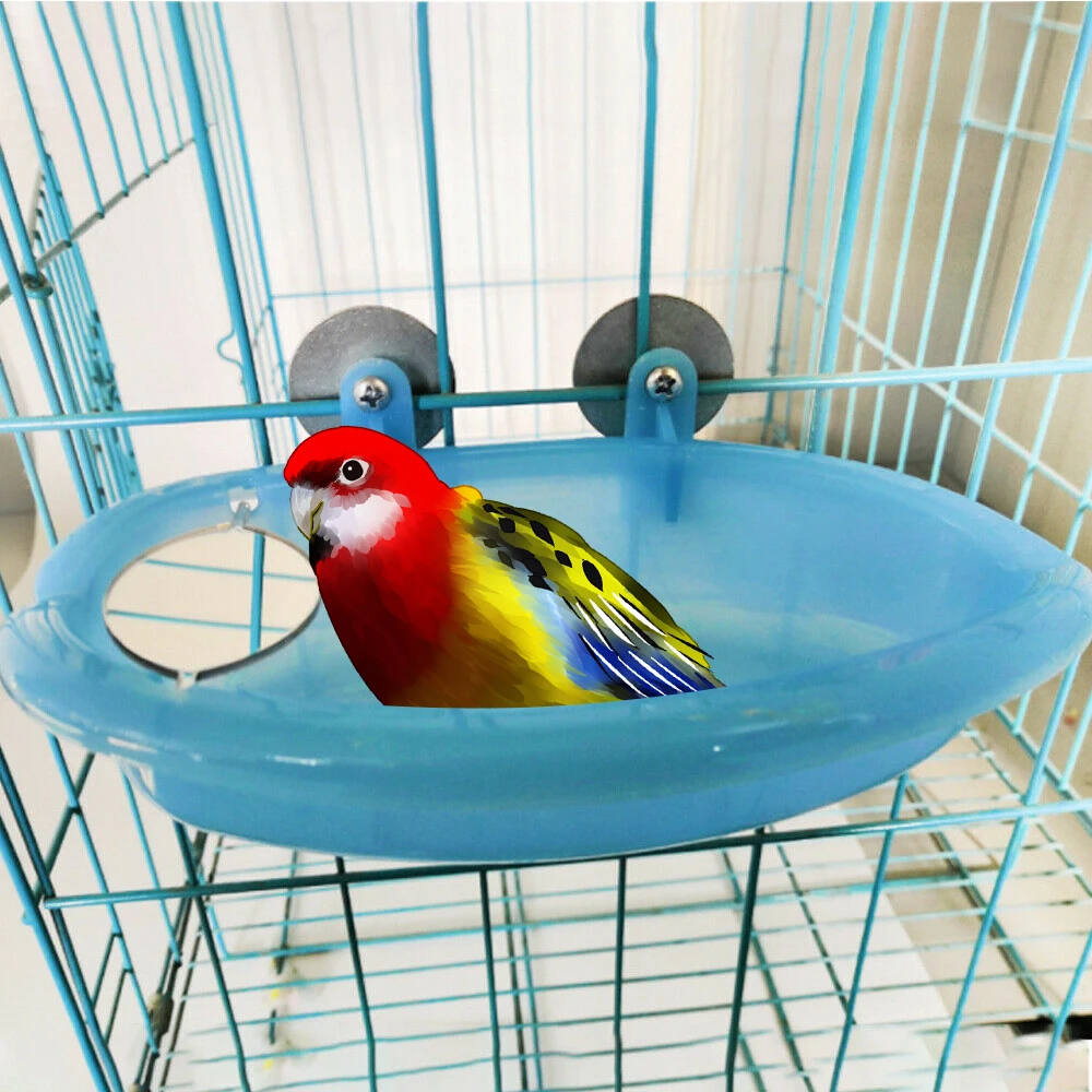 Синий Маленький попугай ванна для птицы Клетка домашних животных аксессуары