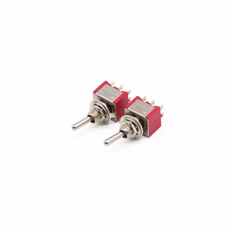 10 шт. тумблер 6 мм красный 6Pin 3 файла MTS 203 кулисный переключатель 2A 250V 5A120V вкл.