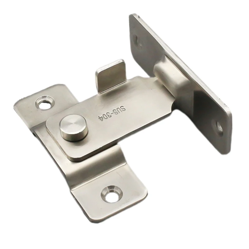 

X7YF 90 Degree Right Angle Door Latch Thickened Stainless Steel Door Bolt Hasp Bending Lock for Closet Cupboard Sliding Doors