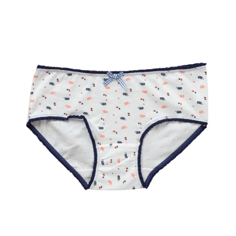 

Хлопковое милое дышащее мягкое нижнее белье с цветочным принтом для маленьких девочек, трусики-плавки