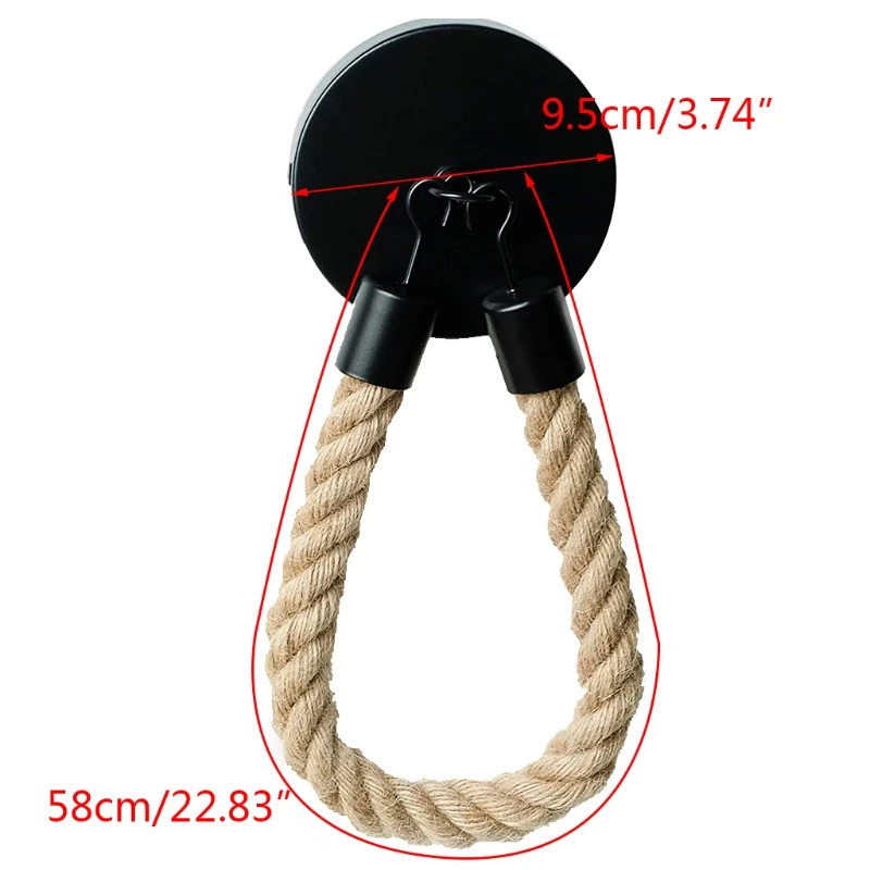 

Toilet Roll Holder Retro Kitchen Wall Mounted Roll Paper Jute Rope Holder Rack Bathroom Decor