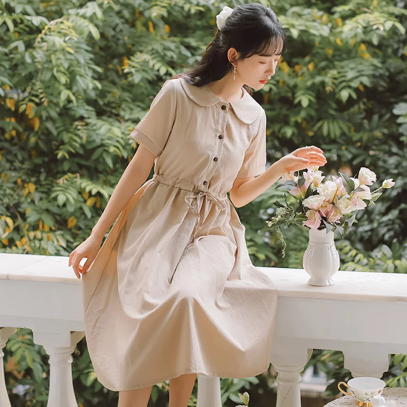 Женское однотонное платье COIGARSAM новые летние платья с коротким рукавом бантом и