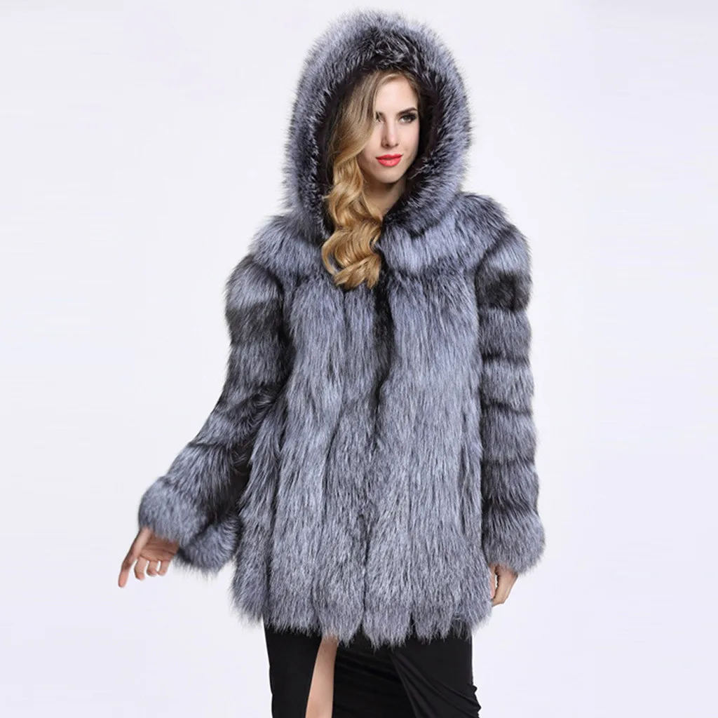 Модное зимнее женское пальто KANCOOLD с длинным рукавом из искусственного меха