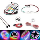 Светодиодная ленсветильник WS2812B WS2811 WS2812 5-24 В постоянного тока, 3 клавиши21 клавиша, 10-100 шт.