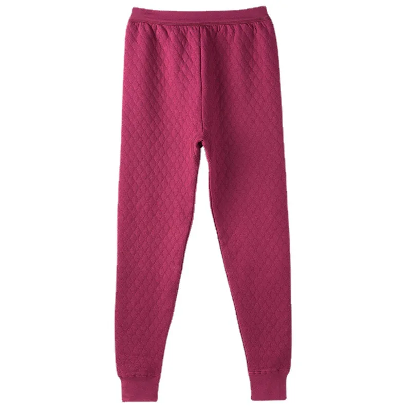 

Cotton Long Johns Thicken Women Woollen Trousers Three-Layer Quilted Warm Pants Pure Loose Winter sous vetement thermique femme