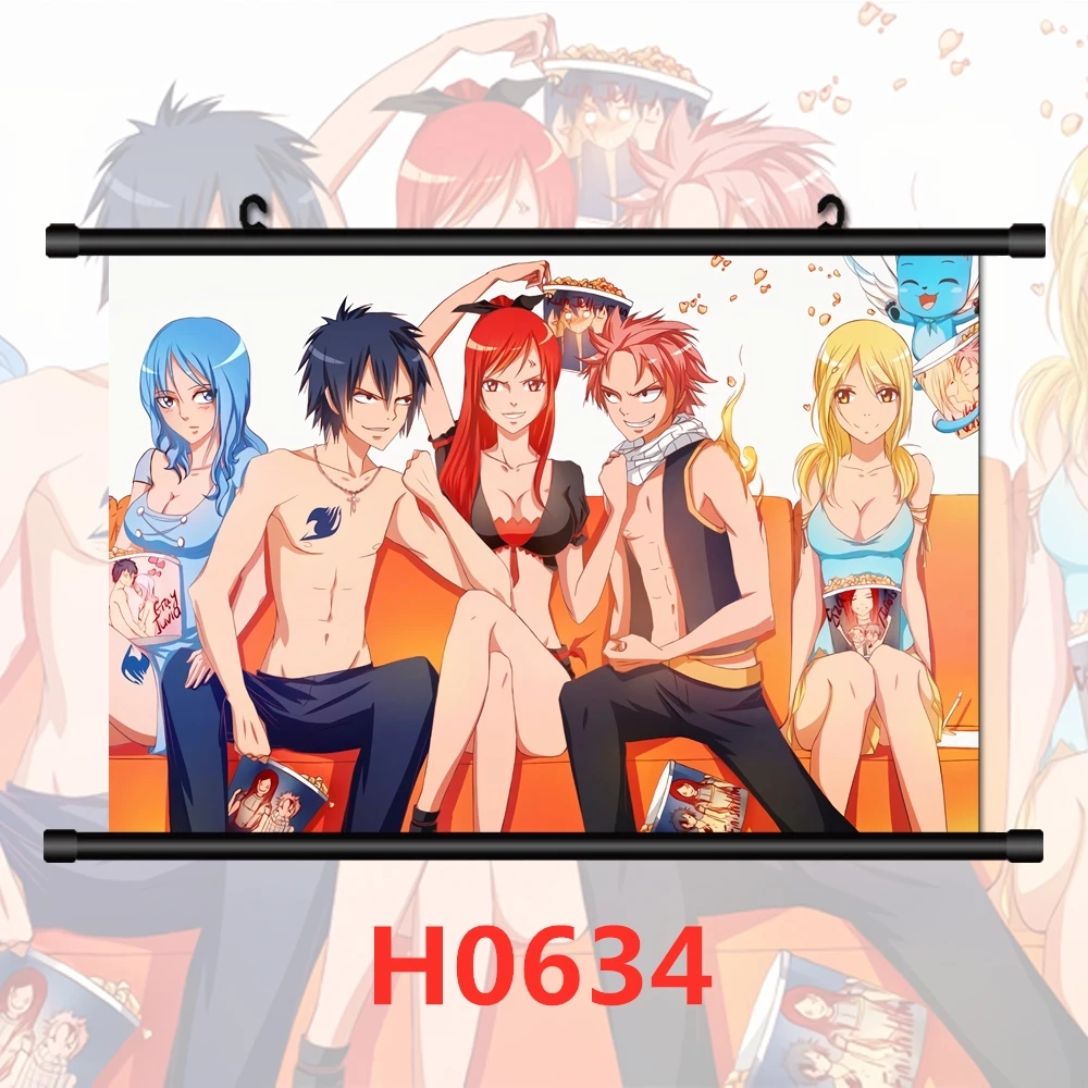Сказочный хвост Natsu Люси Эрза Аниме Манга HD Печать настенный плакат