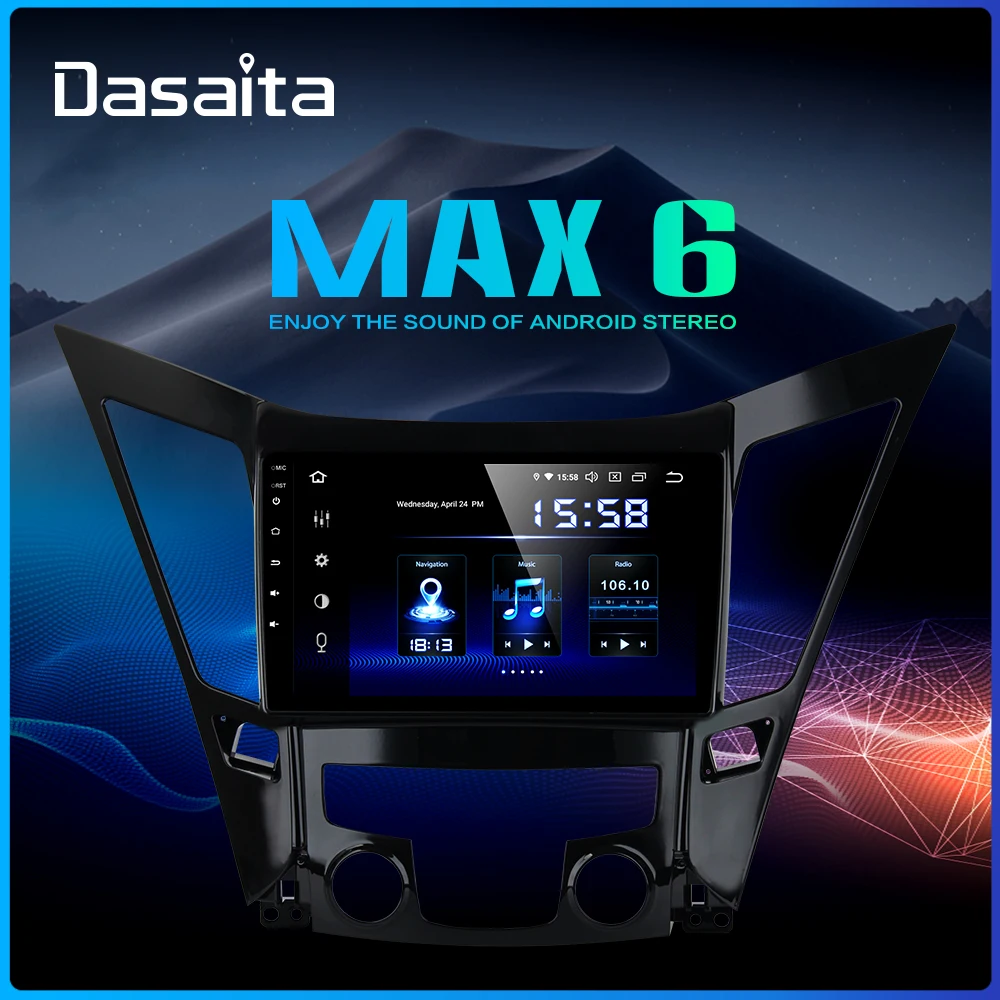 Dasaita " Дисплей Авто Android 9,0 автомобильный стерео для hyundai Sonata 2011 2012 2013 стерео радио 1 Din gps Navi