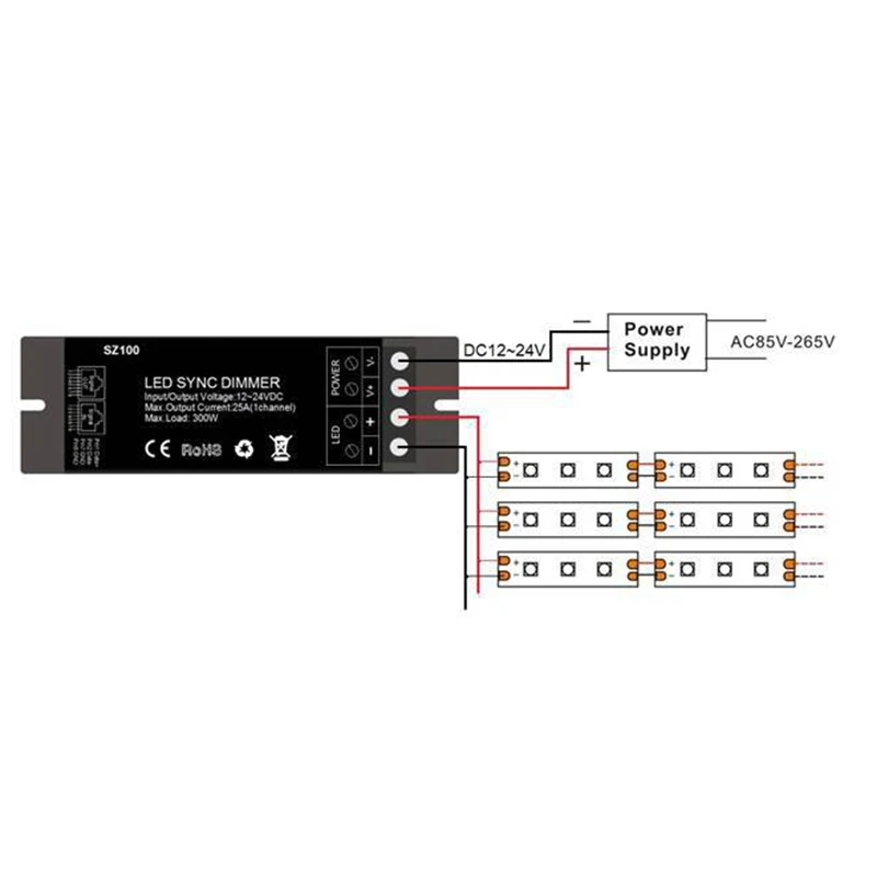 300W 25A DIY Led Controller Dimmer DC12V 24V RF Wireless Remote to Control Single Color Strip Light SMD 3528 5050 5630 | Электроника
